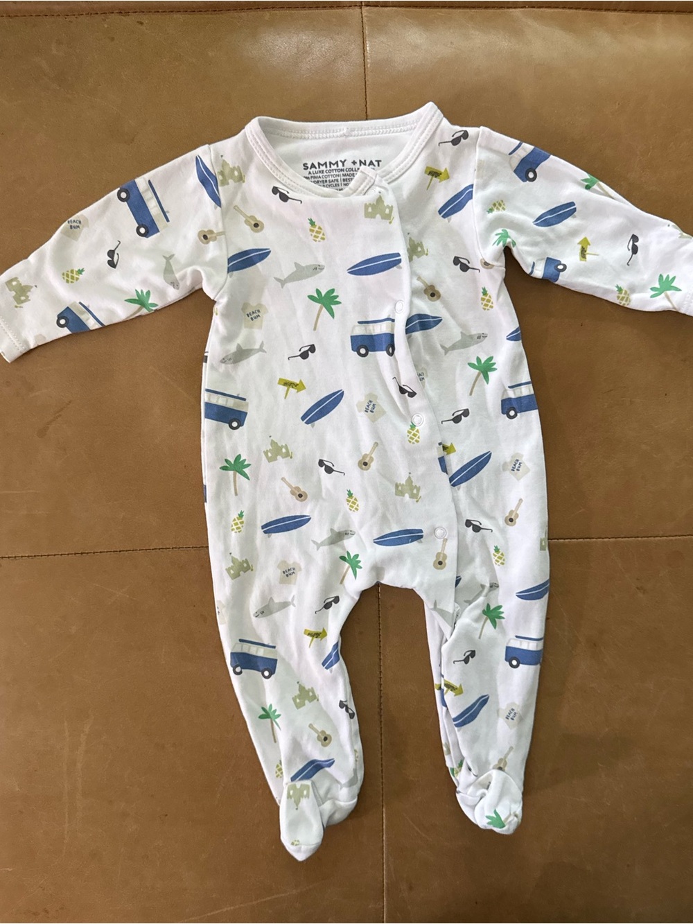Sammy + Nat Pima Cotton Footie 3M